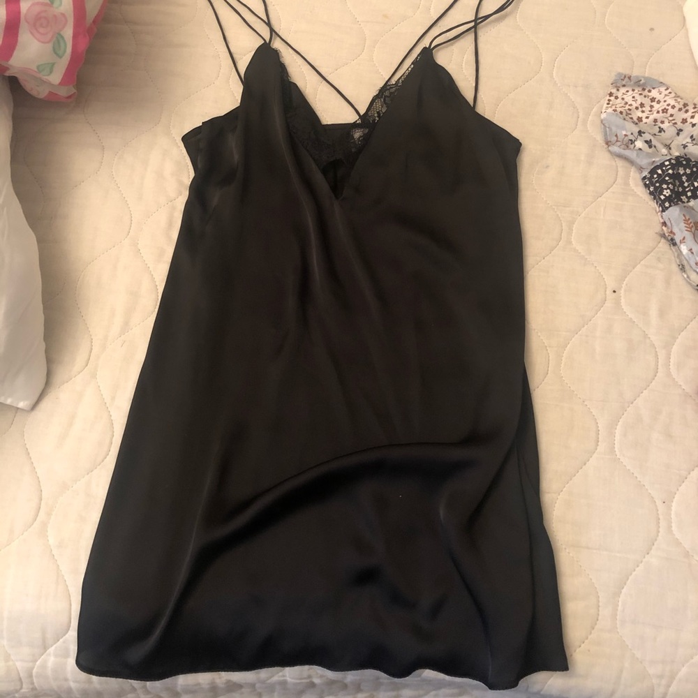 ASOS NEW size 8 black silk lace dress